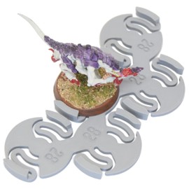 Miniature Mods - Assault Movement Trays - 4 pack - round bases - 5 models in staggered formation - gaming and storage - Grey (28mm)