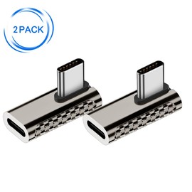 JORINDO 2 pcs Type-C to Type-C,USB C Adapter PD Type C Male to Female Extender 8k@60Hz Video for Mobile Phones, laptops, Tablets Projection Screen or Charging (Center Bend)