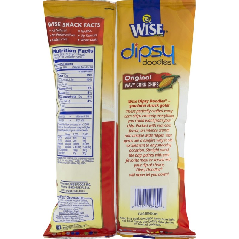 Wise Foods Original Dipsy Doodles Wavy Corn Chips 9.25 oz.