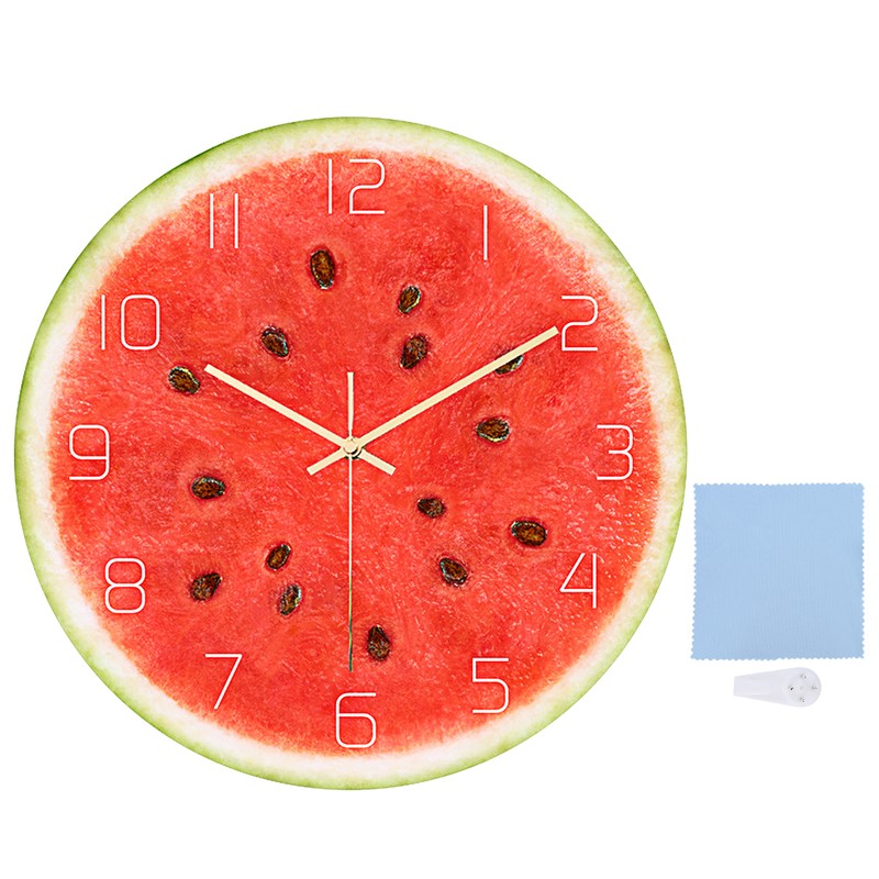 Watermelon Pattern Acrylic Office Home Room Wall Hanging Round Clock