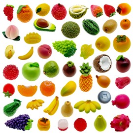Cayway 48 Pz Mini Frutta in Resina, Mini Modelli di Frutta, Miniature Accessori Decorazione, Accessori da Giardino in Miniatura Giardino Delle Fate