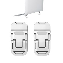 Yshnples Mini Portable Laptop Stand for Desk Computer keyboard Stand - Zinc Alloy Keyboard Riser with 2 Adjustable Angles Foldable Invisible Laptop Riser for MacBook, Dell, HP, Lenovo and More, Sliver