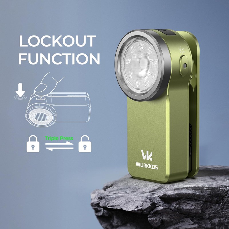 Wurkkos HD03 Rechargeable Flashlights EDC Clip-on Light, Bright 680 Lumens