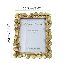 Gold Ginkgo Leaf Vintage Picture Photo Frames 6x8 IN