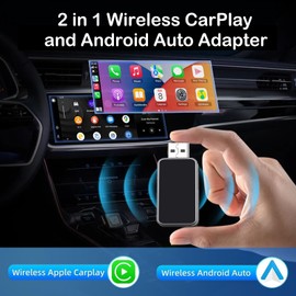 Lizbn CarPlay Wireless Adapter uk, Apple Car Play Wireless Adapter 2 In 1 Wireless Apple/Android CarPlay Box Converts Wired to Wireless Plug & Play Compatible With Car for Android Auto Ios