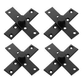 uxcell 4Pcs 360 Degree Rotating Pivot Hinges, 98.5 x 24mm Stainless Steel Centre Shaft Concealed Hidden Hinge for Home Kitchen Swinging Cabinet Doors, Black