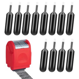 ASIRYVA 12Pcs Ink Refills for Address Blocker Stamp, Ink Refill for Identity Theft Protection Roller Stamp (Black)