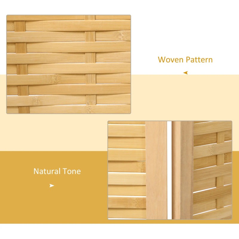 Hand Woven 3-Panel Bamboo Room Divider 4725x67x075 Folding Privacy Screen