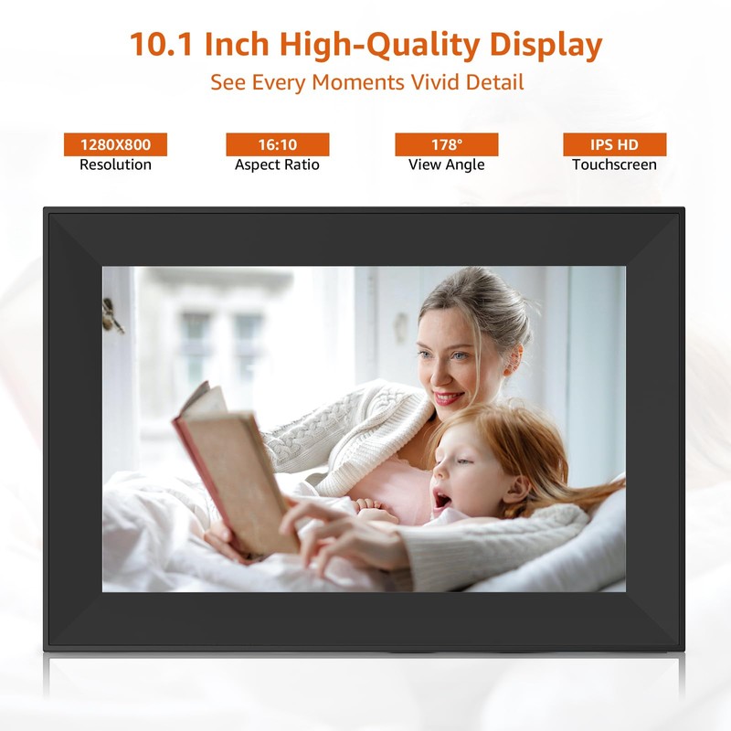 FRAMEO Digital Picture Frame WiFi 10.1 inch Digital Photo Frame