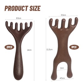 FunnAura 3 Pcs Wooden Scalp Massager, Head Massager Scalp for Gua Sha Relaxation Lymphatic Drainage