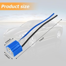 XINLIYA 2PCS H4 9003 Car Wiring Harness Headlight Socket, 3 Pin Ceramic Heavy Duty Vehicle Head Light Connector Replacement, Automotive Fog Light Outlet Accessories, Universal Fit