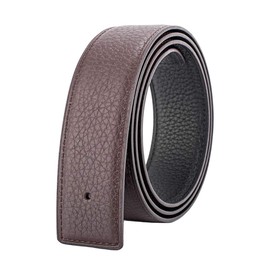 Vatee's Reversible Genuine Leather Belt Without Buckle for Men Replacement Strap 29 mm/34 mm/38 mm Wide, 199:Black/Brown