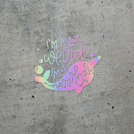 Decal Stickers of Im Not Weird Im A Narwhal (Hologram) (Set of 2) Premium Waterproof Vinyl Decal Stickers for Laptop Phone Accessory Helmet Car Window Mug Tuber Cup Door - BICVER1c37952HOW19Y24