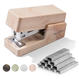 NUSIGN Mini Stapler with 830 Staples, Small Cute Desk Staplers, 25 Sheet Capacity, Fluid Brown