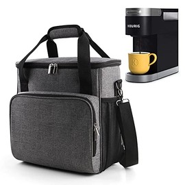 BAGLHER 丨Portable Storage Bag, Suitable for Keurig K-Mini and K-Mini Plus Coffee Machines and Other Accessories, Waterproof Travel Carrying Case, Dustproof Tote Bag with Shoulder Strap.Grey