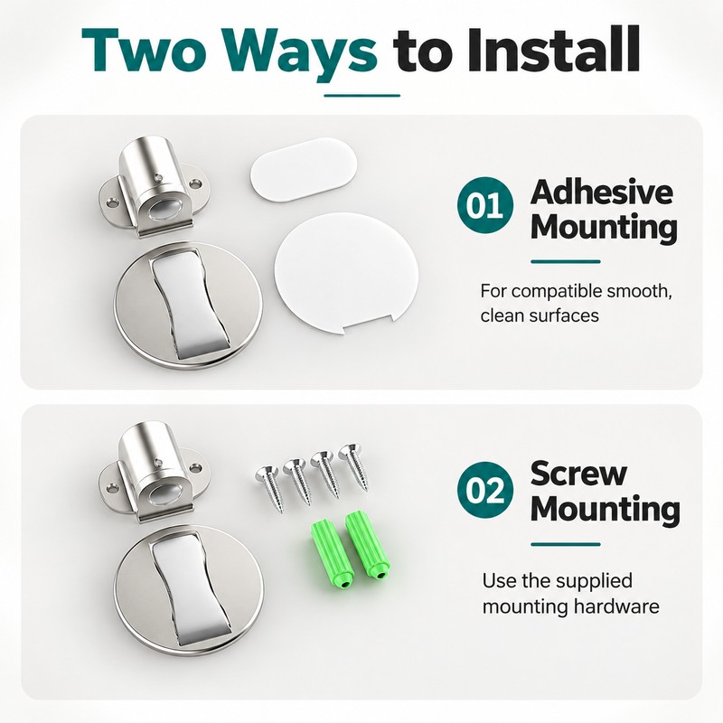 Adjustable Magnetic Door Stopper for Home & Bathroom – Stainless