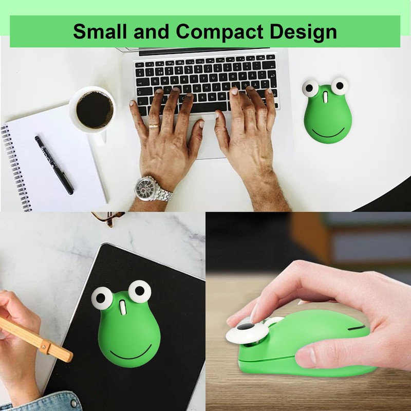 Wireless Mouse Bluetooth Cute Animal Green Frog Shaped Mouse with