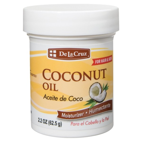 De La Cruz Coconut Oil, Expeller-Pressed, No Parabens or Artificial Colors, Packed in USA 2.2 OZ.
