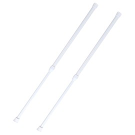 Barra de Tensión Telescópica de Resorte, 12-20 Pulgadas Barra de Ducha de Tensión Ajustable Barra Cortina Duchas de Resorte Blanca para Ventana Baño Armario Cocina (2 Pcs)