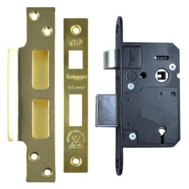 LEGGE N5642 BS 5 Lever Sashlock - 64mm Polished Brass