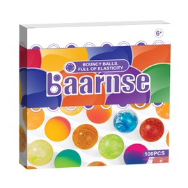 100PCS Colorful Small Bouncy Balls Bulk with Gift Box Mixed Colors Mini Bounce Bouncy Balls for Kids Party Favors, Carnival Prizes, Birthdays Gift (18 mm/ 0.71 Inch)