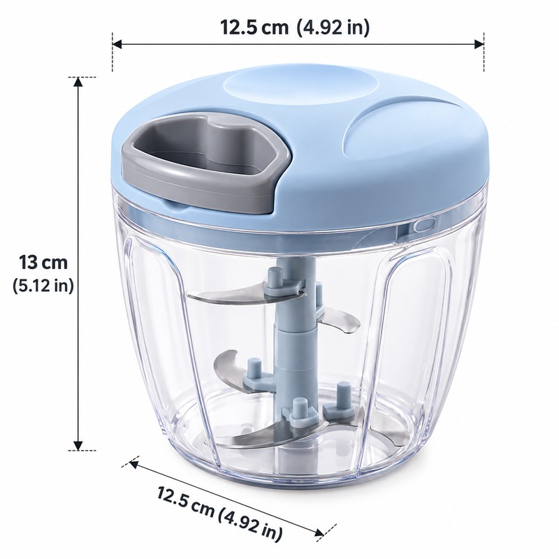 900ml Manual Food Chopper for Meal Prep – Stainless Steel