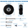 Suitcase Casters, Alloy Steel, Set of 4, Wheels, Tires, Replacement,