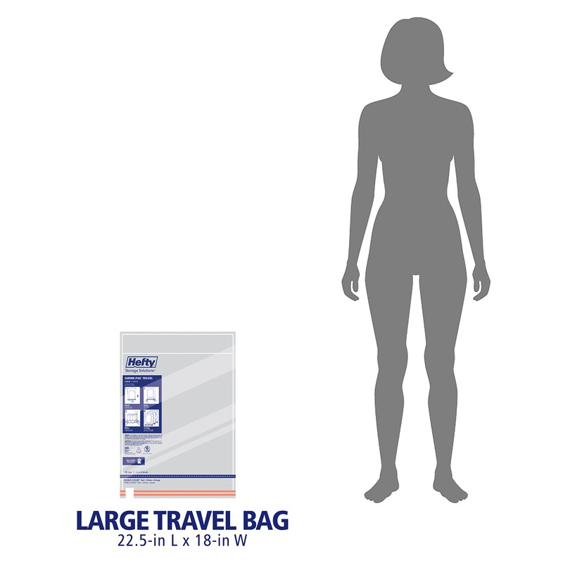Hefty Shrink-Pak Large Travel Bags - Airtight Storage Bags for