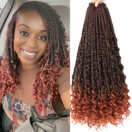 Boho Goddess Braids Crochet Hair for Black Women 22 Inch 8 Packs Bohemian Crochet Braids Hair Extensions with Curly Ends Boho Box (T350, 22 Inch (Pack of 8))