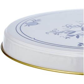 Axentia Kochplattenabdeckung, 4 teilig, Abdeckung für Herdplatten, 2x 16 cm und 2x 20 cm, Abdeckung mit klassischem Zwiebelmuster, Metall, weiss / blau