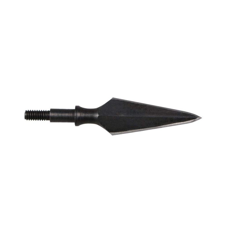 toparchery 6pcs Arrow Heads Black Steel Broadheads Screw-in Field Point