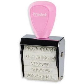 Trodat 1129 Creative Mini Stamp Pink, Nice Messages, for Creative Design - 12 Imprints, German, Creative Stamp