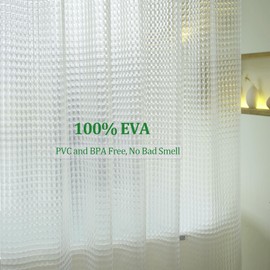 Tonnali 74 inch Long Shower Curtain Liner, EVA Heavy Duty Longer Bath Clear Shower Liner with 3 Strong Weighted Magnets, 100% Waterproof, Odorless, 72 x 74 inch