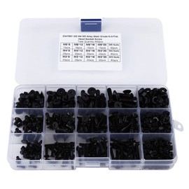 440Pcs Flat Head Bolt M3 M4 M5 Screws Alloy Steel Hex Socket Flat Head Screw Bolts and Nuts Kit with Plastic Case Black