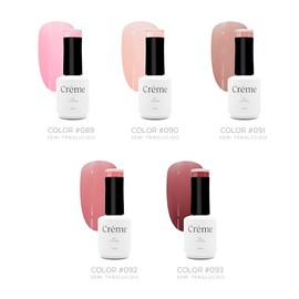 Colección de esmaltes en gel | Esmalte en Gel Orgánico para decoración de uñas | Crême | 5 Esmaltes de 15ml de Alta pigmentación | Alta durabilidad y 