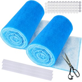 2 Rolls 12" x120" Air Vent Filters, Cut to Fit Air Filter (100+ Filters), MERV 8 Triple Vent Filter for Home Floor, Ceiling, RV, HVAC Furnace Vents, With Adhesive Hook Tape and Installation Tape