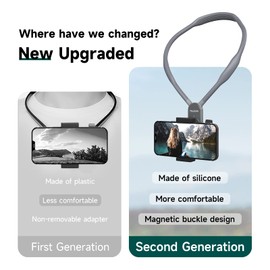 TELESIN Necklace Mount for Gopro, MAX Version, Magnetic Phone Holder Included, Smartphone Compatible, Compatible with Gopro hero 11, 10, 9, 8, 7, 6 max, Insta360, One R, X2, RS, DJI Action 2, Osmo