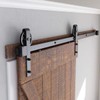 SMARTSTANDARD 6ft Heavy Duty Sliding Barn Door Hardware Kit, Black,