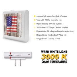 Plug in Dimmable LED Night Light with Dusk to Dawn Auto Sensor, Adjustable Brightness, Warm Light, Auto On-Off Nightlight for Bathroom, Hallway, Nursery, Bedrooms - New Mexico Map