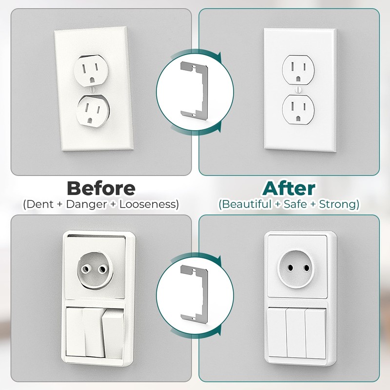Wuno Shop 30 Pcs Wall Plate Spacers, Metal Outlet Spacers
