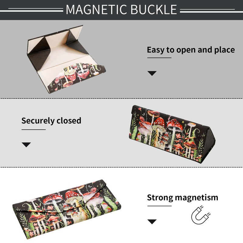 FlyingMage Foldable Glasses Holder Hard Shell Eyeglasses Case Fashion PU