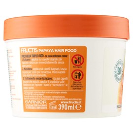 Garnier Fructis Hair Food Papaya 3 in 1 Repair Mask with Vegan Formula for Damaged Hair 390ml