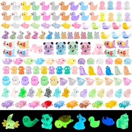 LIINWNIRS 150 Pcs Mini Dinosaur Resin Animals Kit Luminous Tiny Resin Animals Figurines Accessories for Variety Pack for Garden Micro Landscape Aquarium Potted Dollhouse Decor