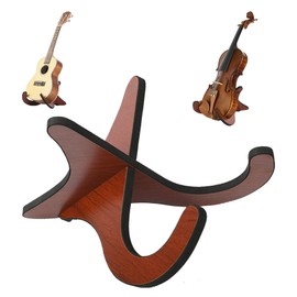 YOUDALIS Ukulele Stand, Guitar Stand, Wooden Guitar Holder, Foldable, Portable Violin Holder, Removable X-Frame for Mandolin and Smaller Equipment