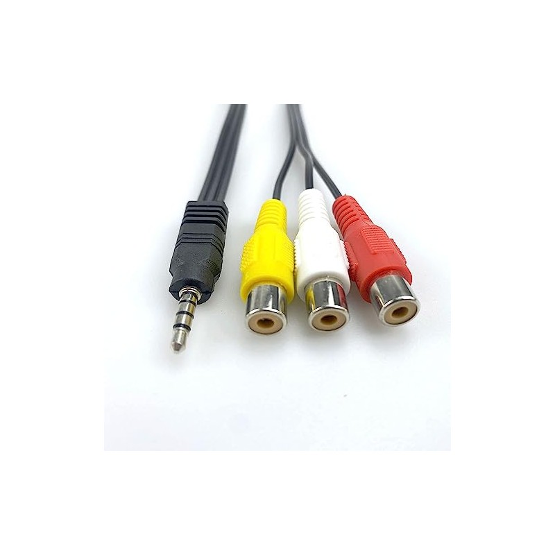 FANTIA 3.5mm to 3 RCA AV Adapter Cable - Black,