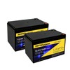 SEFEPODER 2 Pack 12V 15Ah LiFePO4 Deep Cycle Battery, 2000+