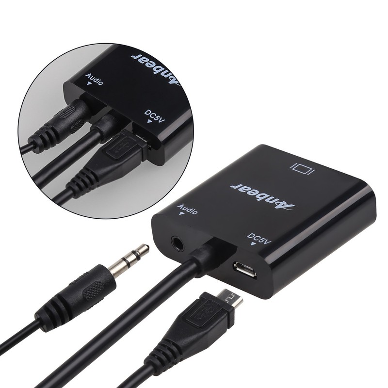 Anbear (Macho a Hembra Adaptador de Video Converter bañado en