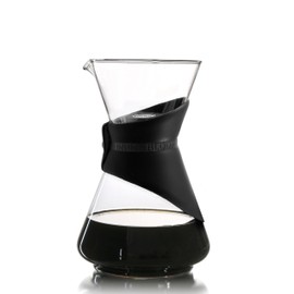Finum BLOOM AND FLOW - Kaffeebrüher mit Glaskaraffe, Kaffeebereiter, Handbrüh Kaffee, Kaffeezubereiter, Filterkaffee, Pour Over, Kaffeeaufbereiter aus Glas mit Filter, Kaffeekessel, BPA-frei - Schwarz