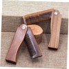PACKOVE 1Set Folding Pocket Beard Comb Premium Sandalwood Hair Comb