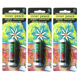 Earth Solutions Aromatherapy Inhalers | Inner Peace (3 Pack) | Personal Essential Oil Diffusers | A Peace and Calming Essential Oil with Positive Self Affirmation | Best Essential Oil